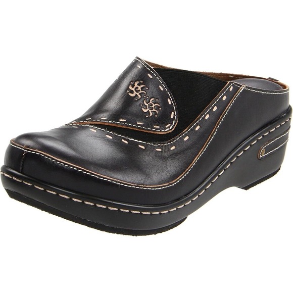L'Artiste by Spring Step Womens Chino Leather Clog -- Black NEW - Picture 1 of 7